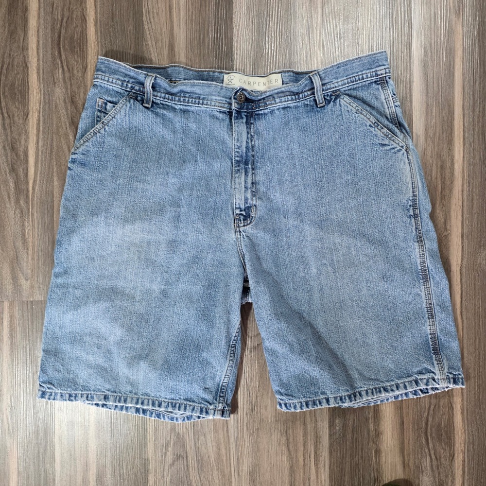Arizona‎ Jean Co Mens Carpenter Shorts Light Wash Denim Blue Size 38 Utility